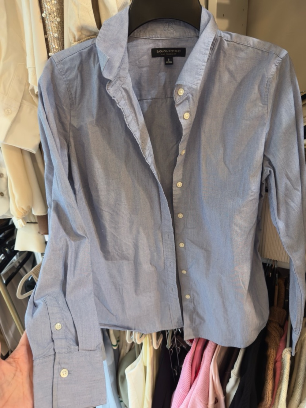 Banana Republic Pale Blue Casual Button-Down tailored Shirt